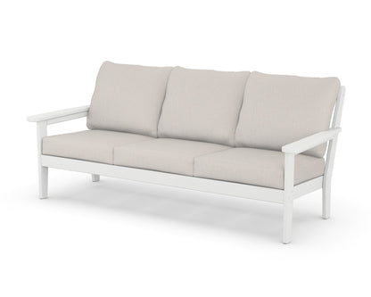 Country Living Cottage Deep Seating Sofa in White / Cast Ash