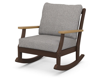 POLYWOOD® Braxton Deep Seating Rocking Chair in Mahogany / Natural / Grey Mist