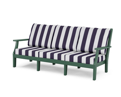 Country Living Wovendale Deep Seating Sofa in Green / Cabana Stripe Navy