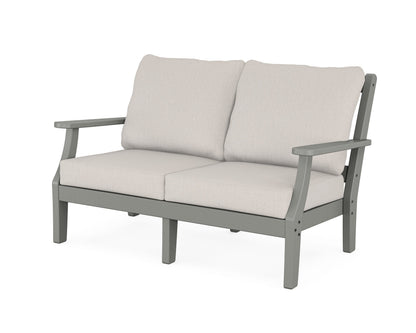 Martha Stewart by POLYWOOD® Chinoiserie Deep Seating Loveseat in Slate Grey / Cast Ash