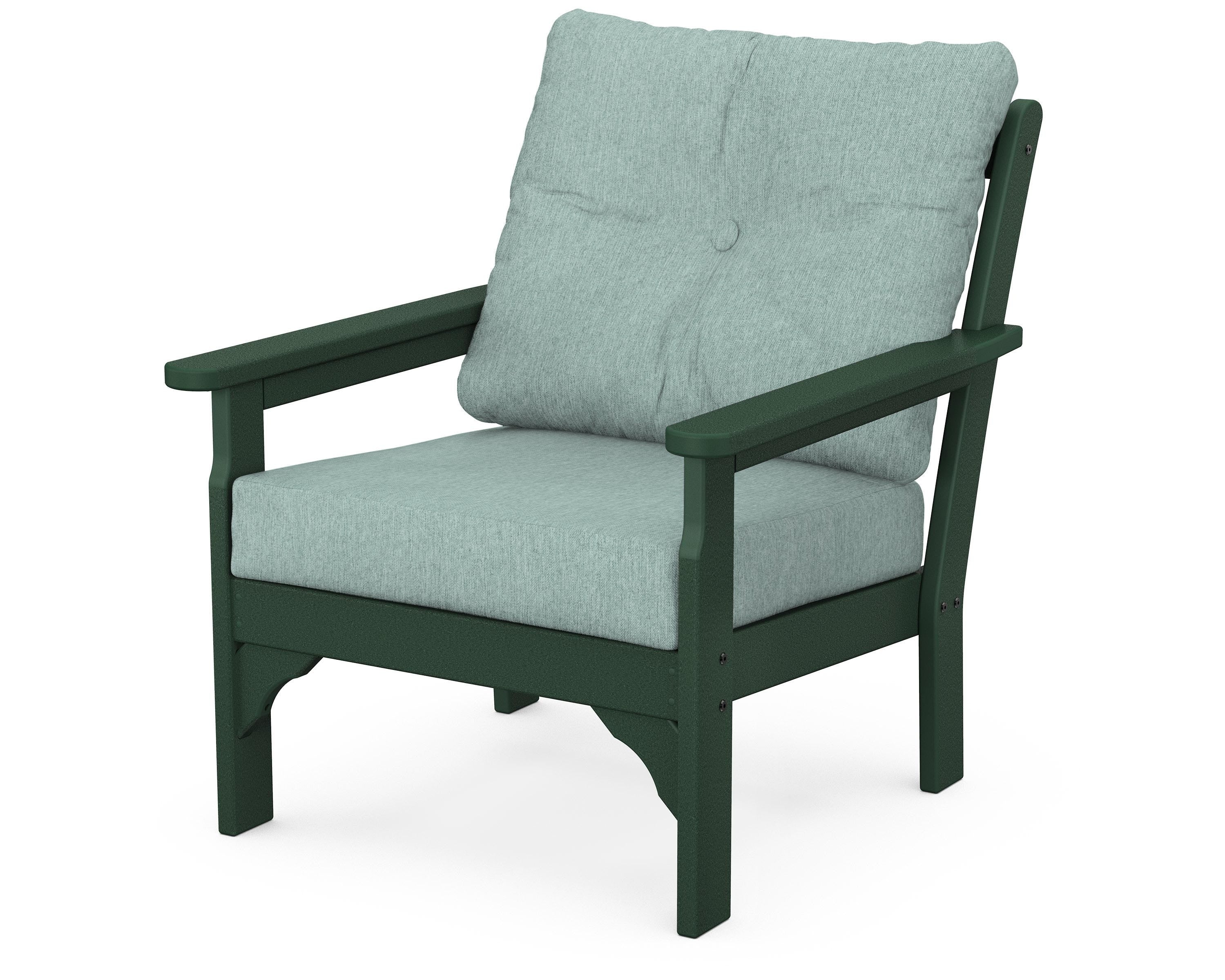 POLYWOOD® Vineyard Deep Seating Chair in Green / Glacier Spa