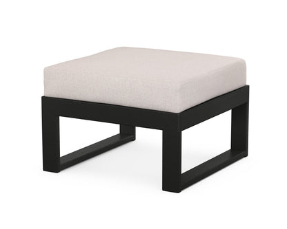 Unbranded Modular Ottoman - Modern in Black / Dune Burlap