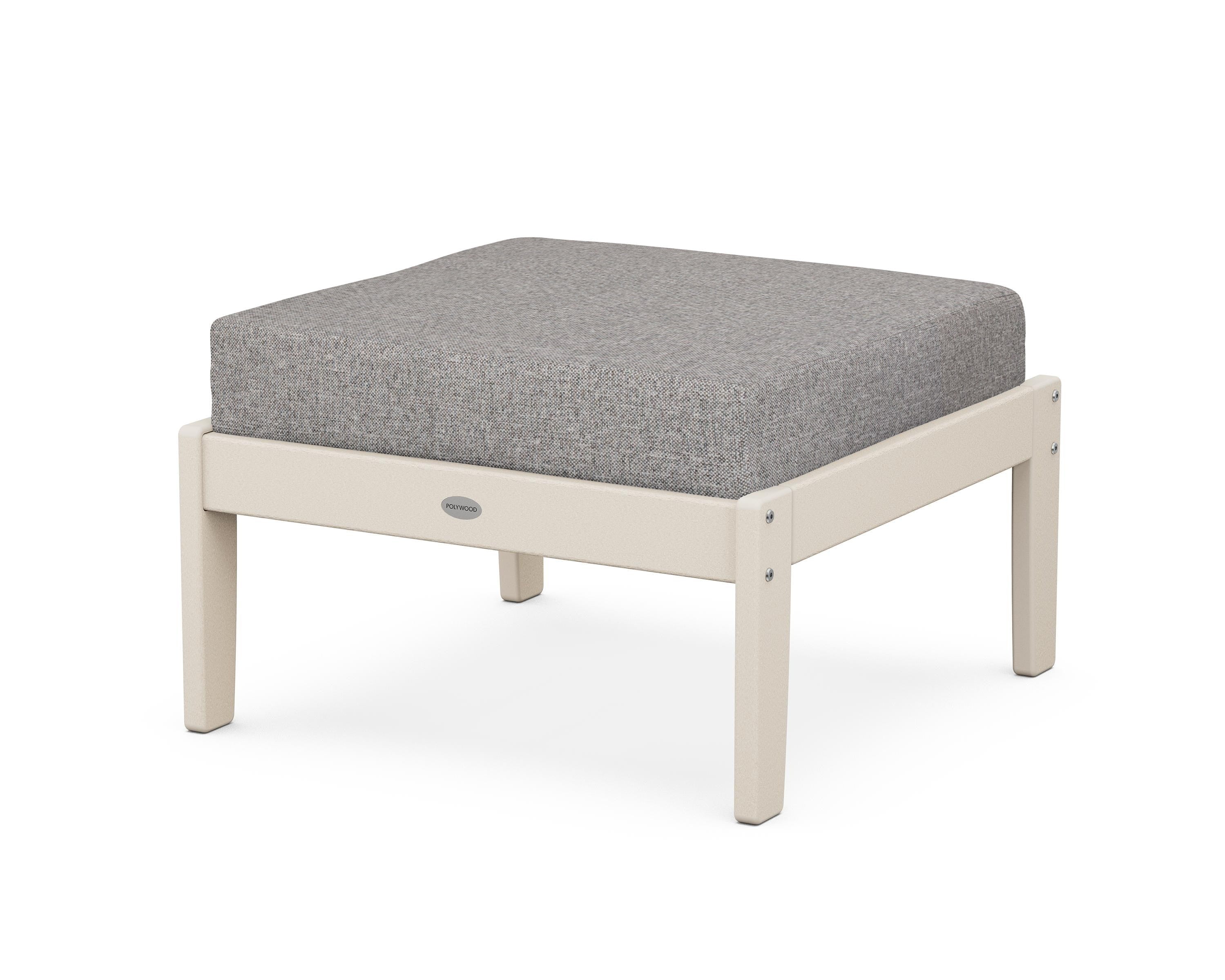 POLYWOOD® Braxton Deep Seating Ottoman in Sand / Grey Mist