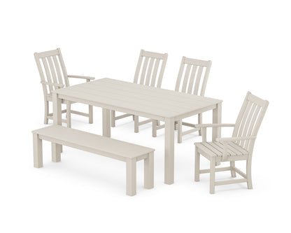 POLYWOOD® Vineyard 6-Piece Parsons Dining Set with Bench in Sand