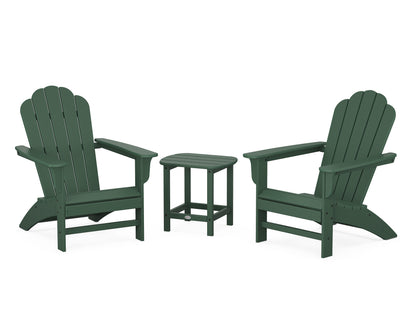 Country Living Cottage Adirondack Chair 3-Piece Set in Green
