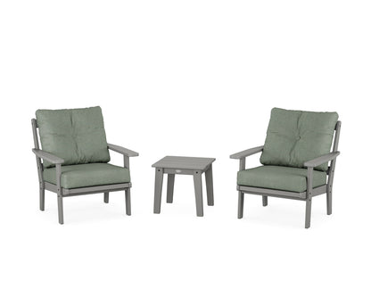 POLYWOOD® Prairie 3-Piece Deep Seating Set in Slate Grey / Cast Sage