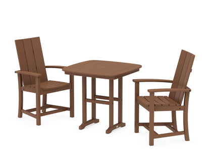 POLYWOOD® Modern Adirondack 3-Piece Dining Set in Teak