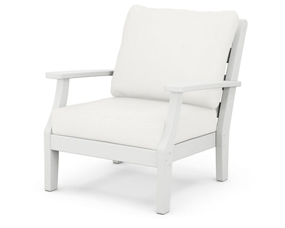 POLYWOOD® Chesapeake Deep Seating Chair in White / Natural Linen