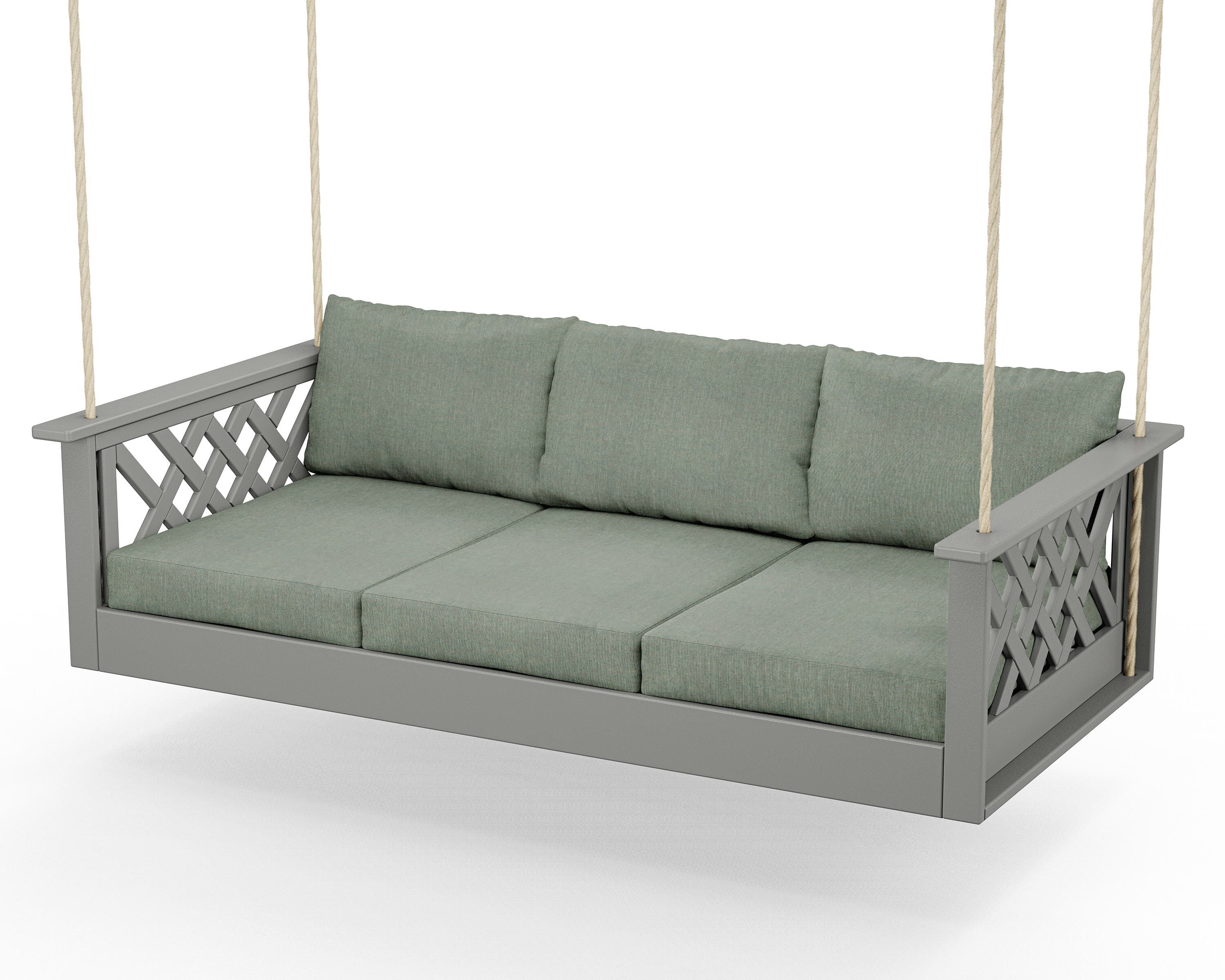 Country Living Wovendale Daybed Swing in Slate Grey / Cast Sage
