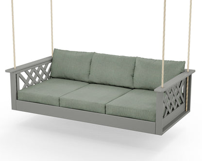 Country Living Wovendale Daybed Swing in Slate Grey / Cast Sage