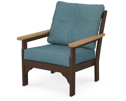 POLYWOOD® Vineyard Deep Seating Chair in Mahogany / Natural / Ocean Teal