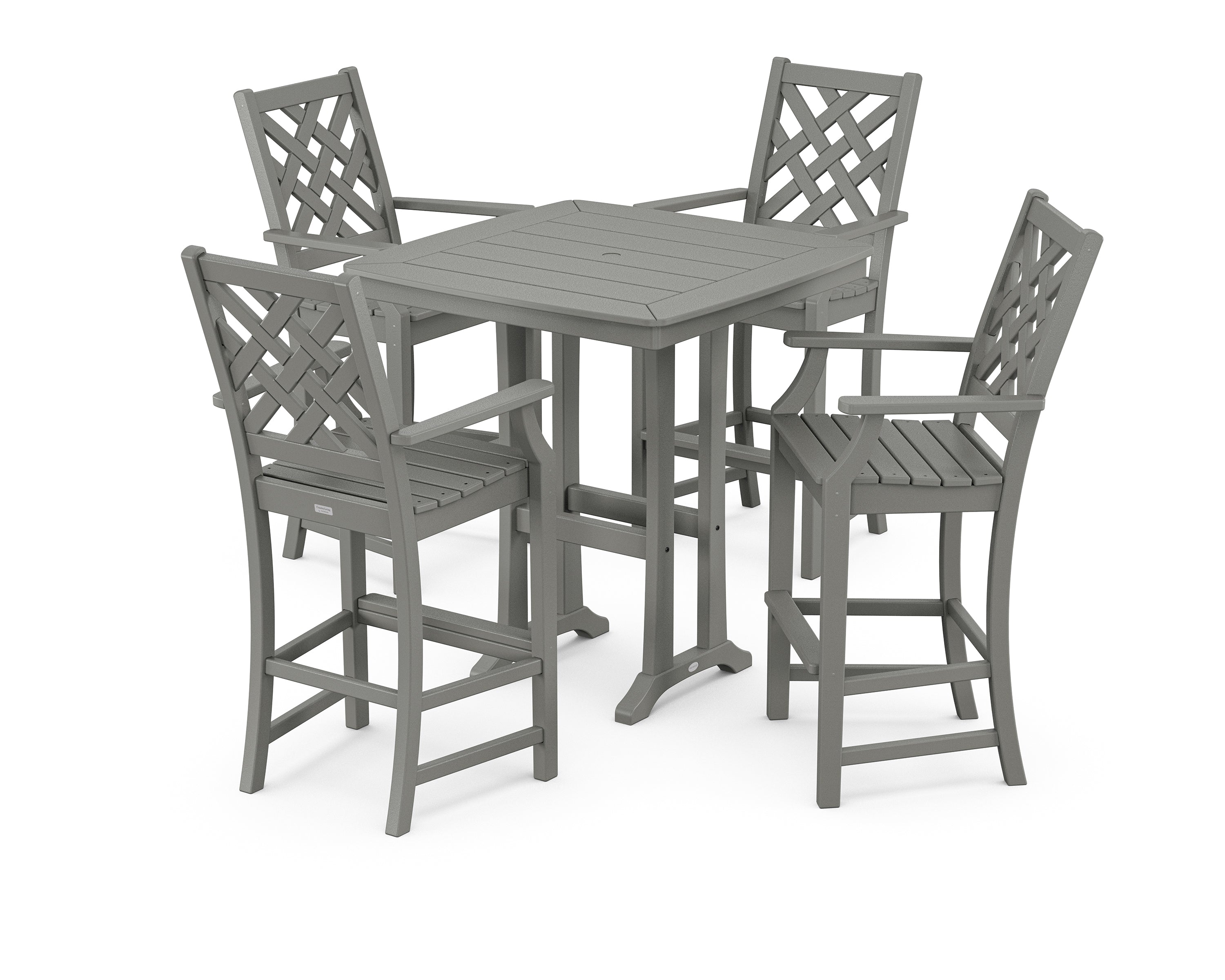 Country Living Wovendale 5-Piece Bar Set with Trestle Legs in Slate Grey