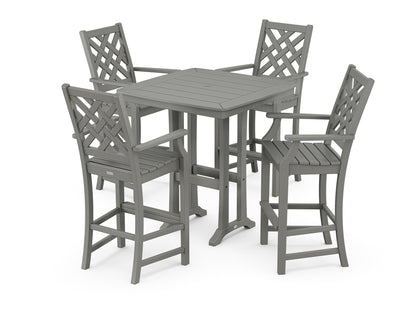 Country Living Wovendale 5-Piece Bar Set with Trestle Legs in Slate Grey