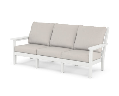 POLYWOOD® Chippendale Deep Seating Sofa in White / Cast Ash