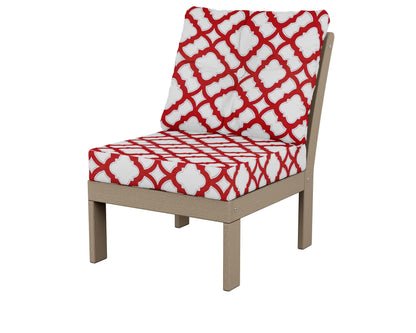 POLYWOOD® Vineyard Modular Armless Chair in Vintage Sahara / Trellis Crimson