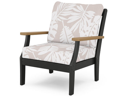 POLYWOOD® Braxton Deep Seating Chair in Black / Natural / Leaf Dune Burlap