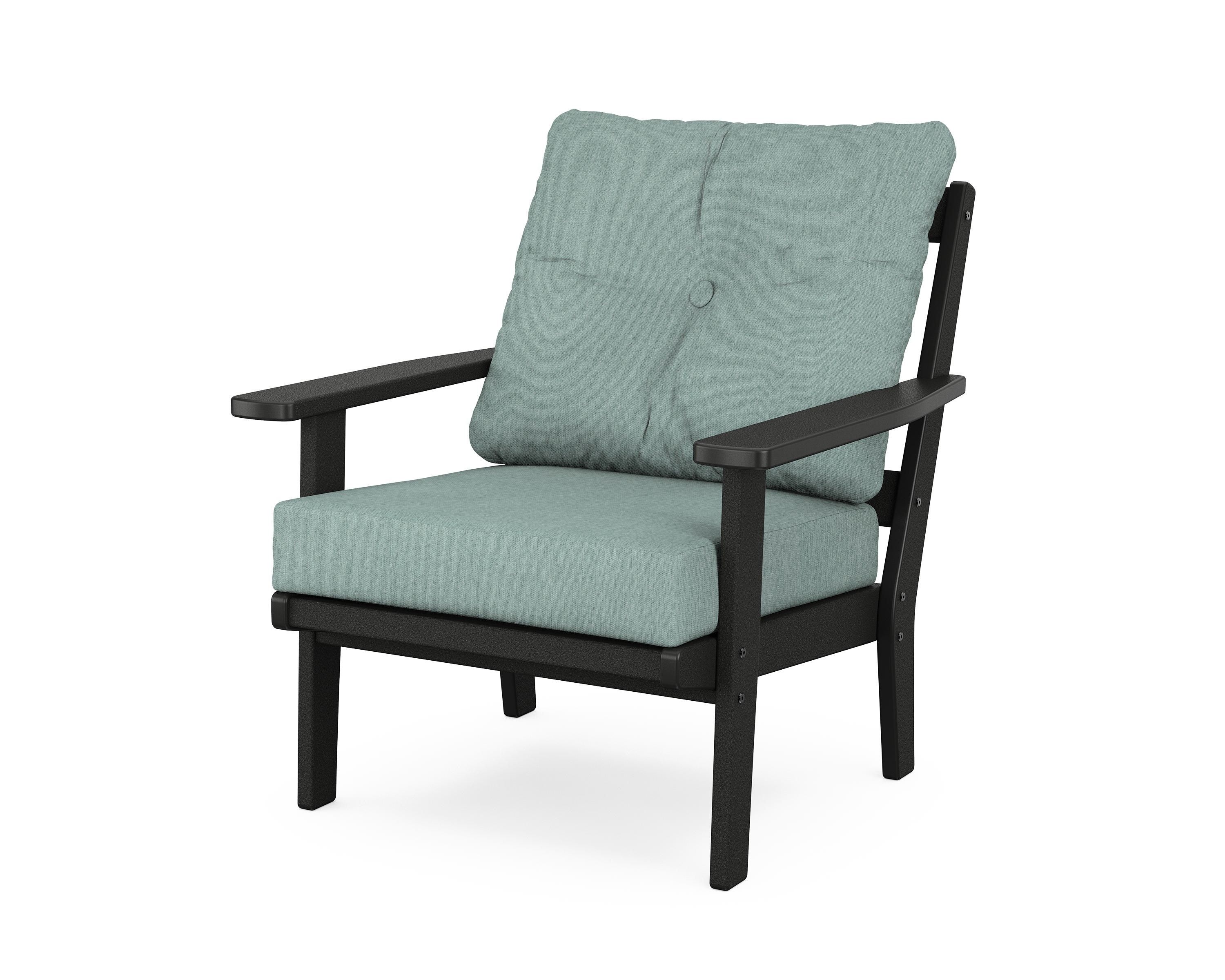 POLYWOOD® Prairie Deep Seating Chair in Black / Glacier Spa