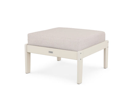 Country Living Cottage Deep Seating Ottoman in Sand / Dune Burlap