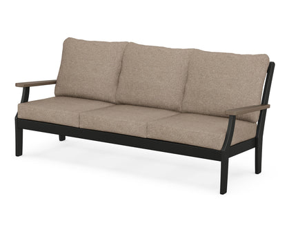 POLYWOOD® Braxton Deep Seating Sofa in Black / Kona / Spiced Burlap