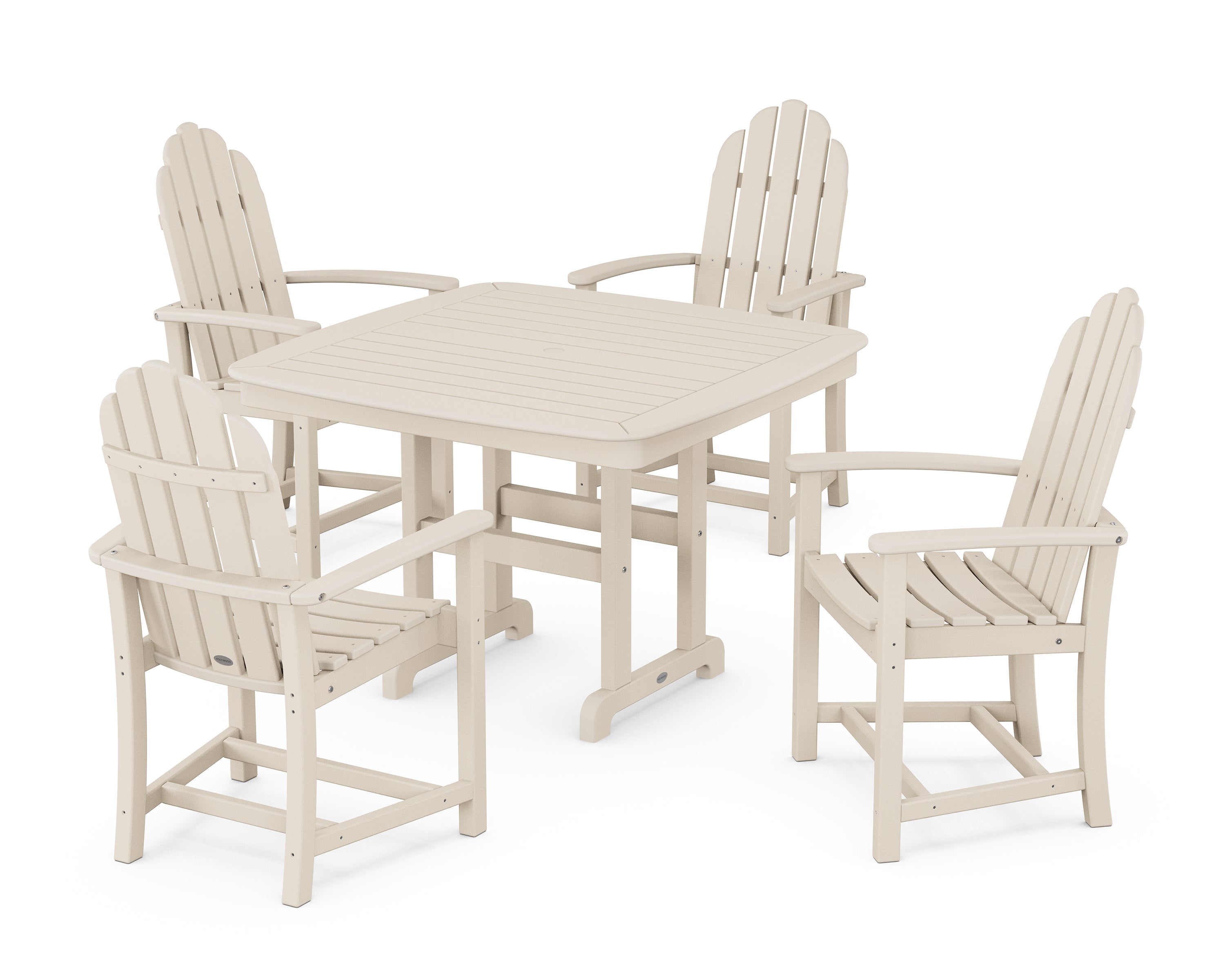 POLYWOOD® Classic Adirondack 5-Piece Dining Set with Trestle Legs in Sand