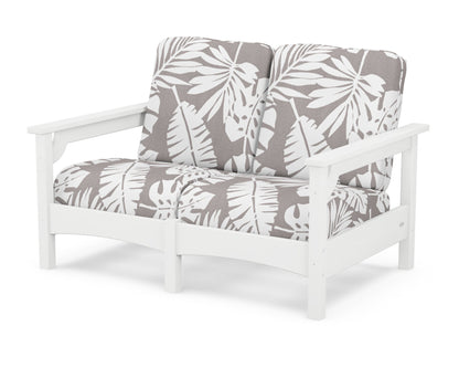 POLYWOOD® Club Loveseat in White / Leaf Grey Mist