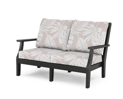 Country Living Wovendale Deep Seating Loveseat in Black / Leaf Dune Burlap