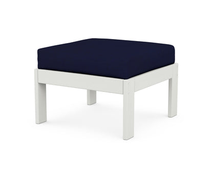 POLYWOOD® Vineyard Modular Ottoman in Vintage White / Navy