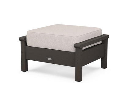 POLYWOOD® Harbour Deep Seating Ottoman in Vintage Coffee / Dune Burlap