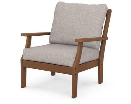 POLYWOOD® Braxton Deep Seating Chair in Teak / Weathered Tweed