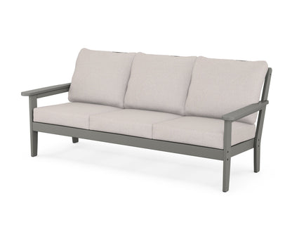 Country Living Cottage Deep Seating Sofa in Slate Grey / Dune Burlap