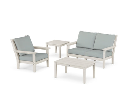 POLYWOOD® Chippendale 4-Piece Deep Seating Set in Sand / Spa