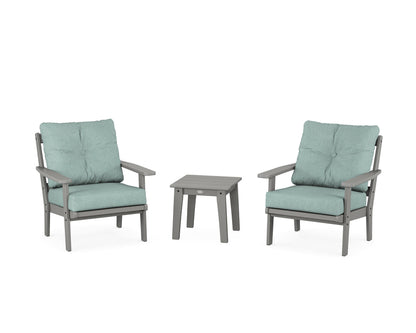 POLYWOOD® Prairie 3-Piece Deep Seating Set in Slate Grey / Glacier Spa