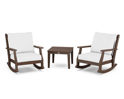 Country Living Wovendale 3-Piece Deep Seating Rocker Set in Mahogany / Natural