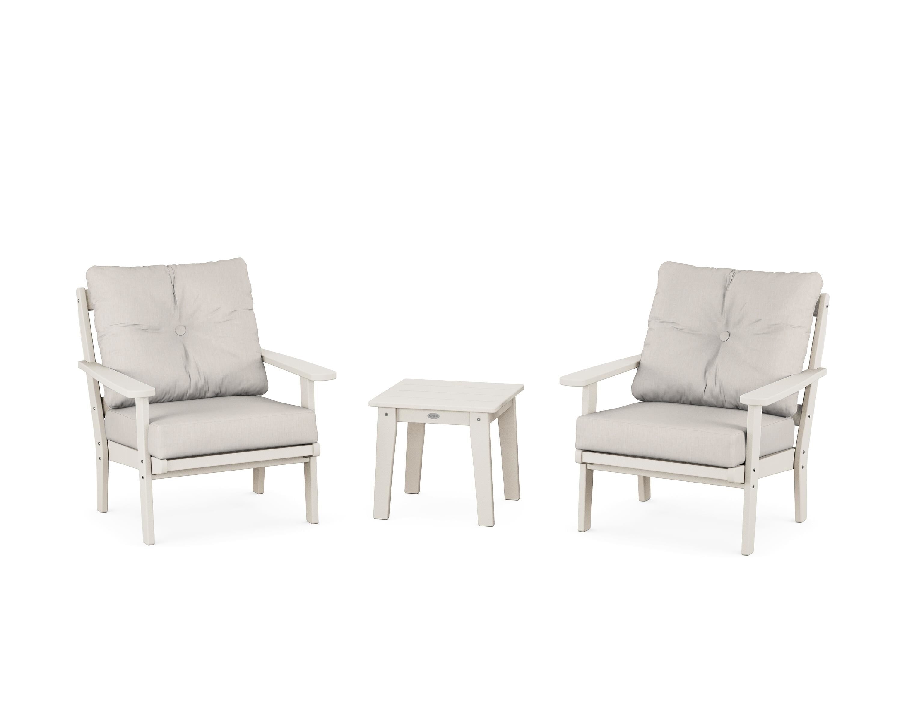POLYWOOD® Mission 3-Piece Deep Seating Set in Sand / Cast Ash