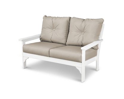 POLYWOOD® Vineyard Deep Seating Loveseat in White / Cast Ash