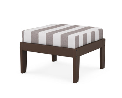 Unbranded Modular Ottoman - Classic in Mahogany / Cabana Stripe Grey Mist