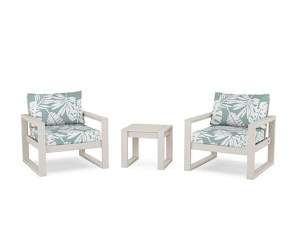 POLYWOOD® EDGE Sectional 3-Piece Deep Seating Set in Sand / Leaf Glacier Spa