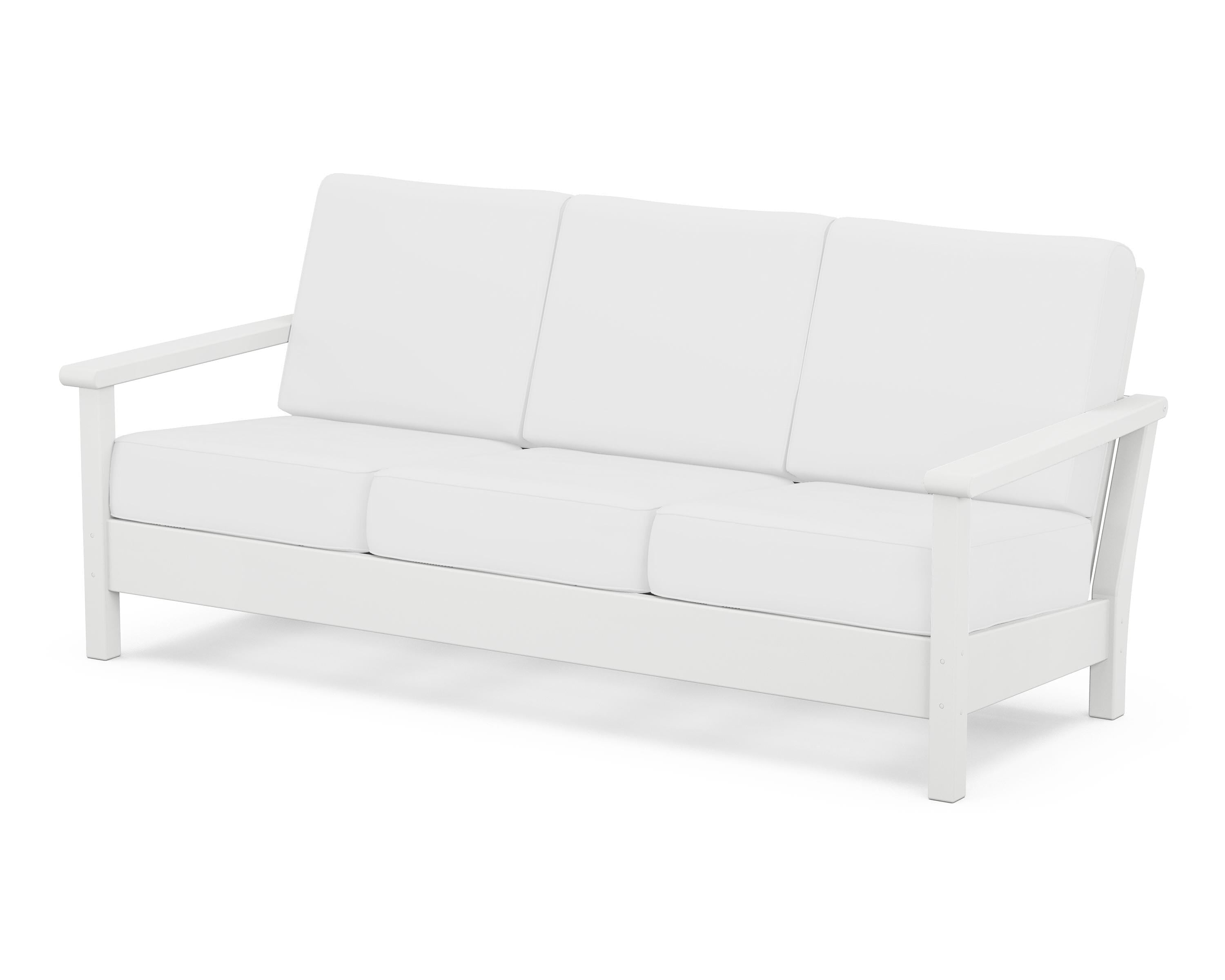 POLYWOOD® Harbour Deep Seating Sofa in White / Natural