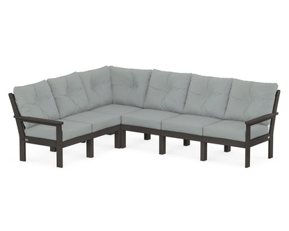 POLYWOOD® Vineyard 6-Piece Sectional in Vintage Coffee / Spa