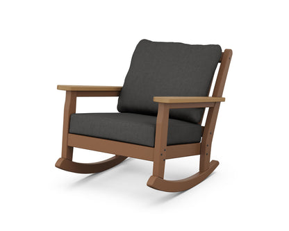 POLYWOOD® Chippendale Deep Seating Rocking Chair in Teak / Natural / Spectrum Carbon