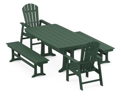 POLYWOOD® South Beach 5-Piece Dining Set with Trestle Legs in Green