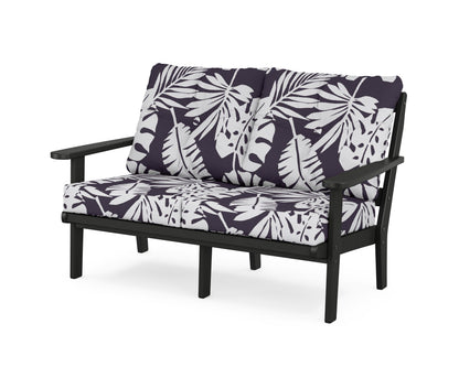 POLYWOOD® Mission Deep Seating Loveseat in Black / Leaf Navy