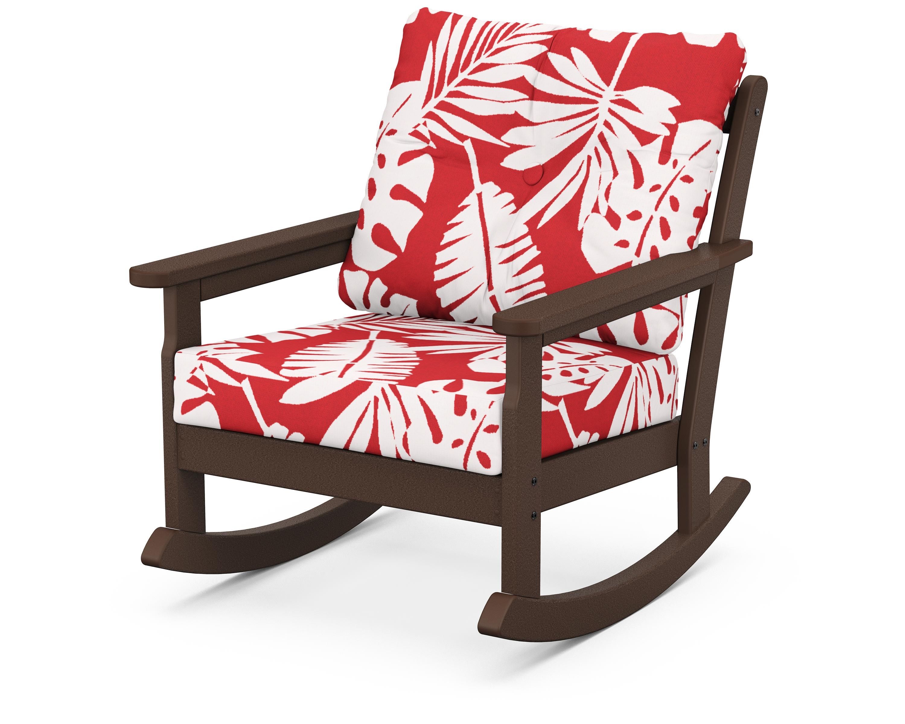 POLYWOOD® Vineyard Deep Seating Rocking Chair in Mahogany / Leaf Crimson