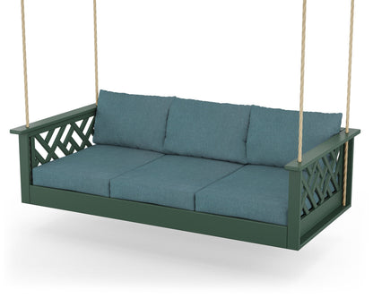 POLYWOOD® Chippendale Daybed Swing in Green / Ocean Teal