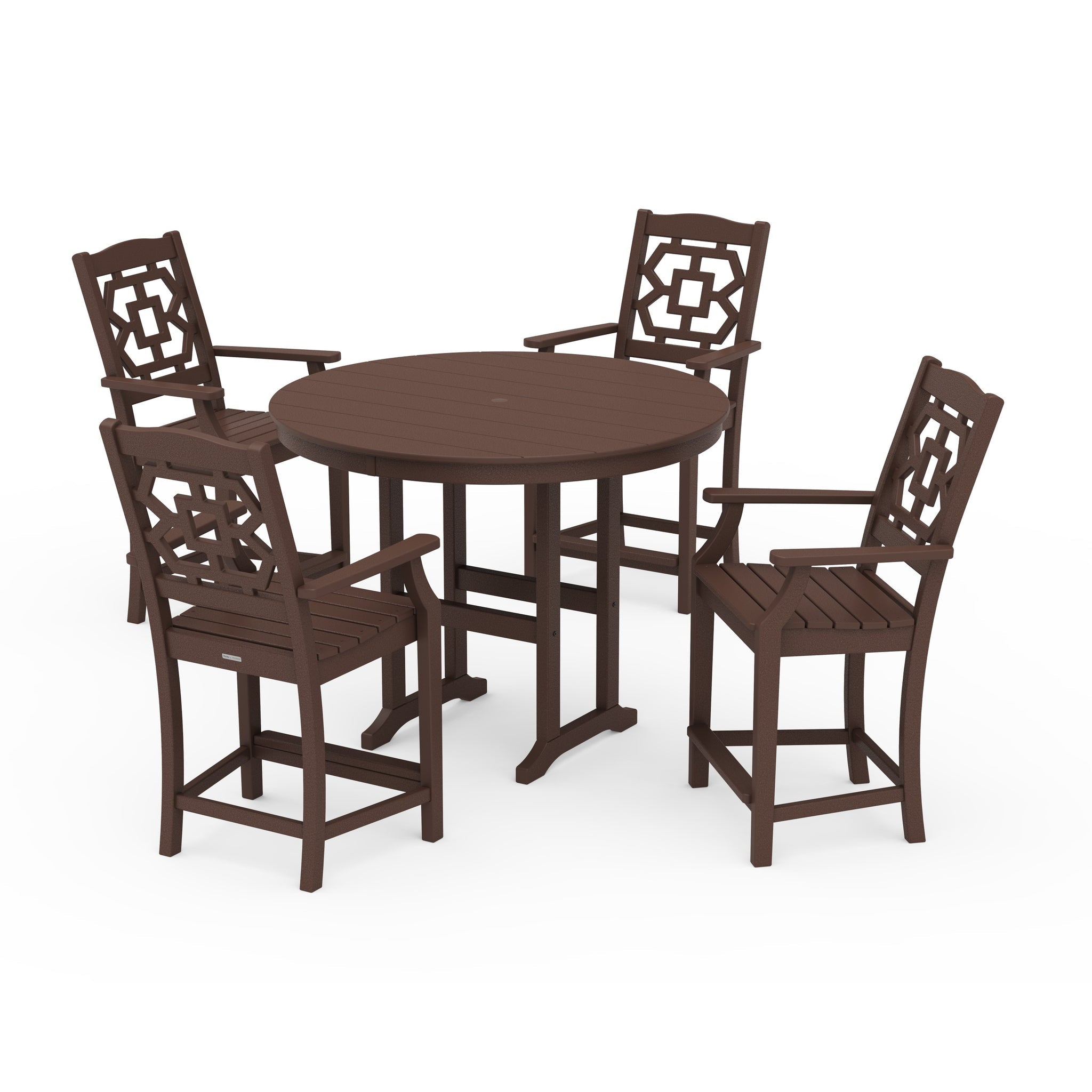Chinoiserie 5-Piece Round Farmhouse Counter Set