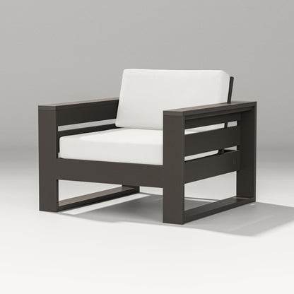 PW Designer Series Latitude Lounge Chair in Vintage Coffee / Natural Linen
