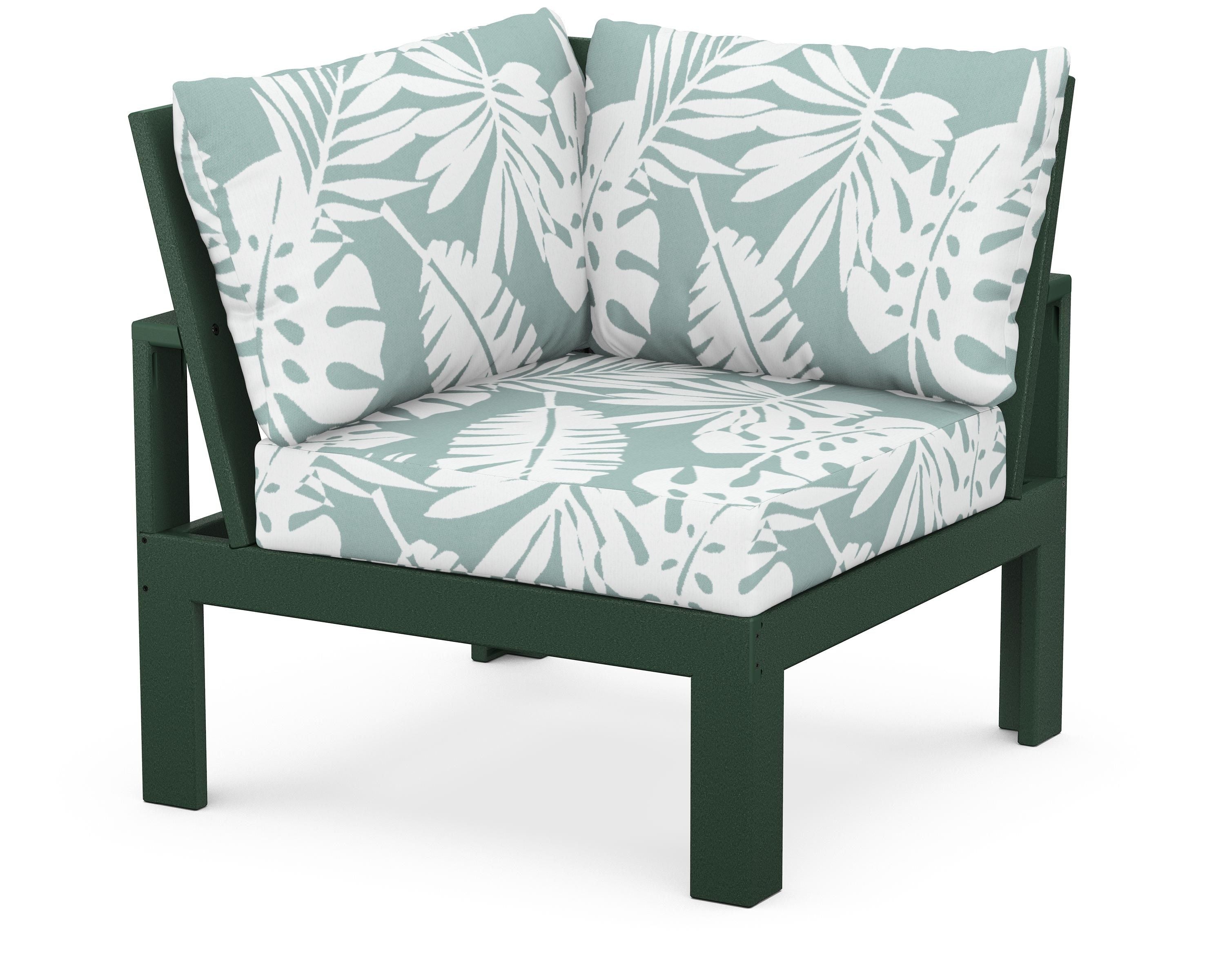 Unbranded Modular Corner Chair in Green / Leaf Glacier Spa