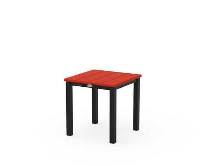 POLYWOOD® Main Street 18" Side Table in Black / Sunset Red