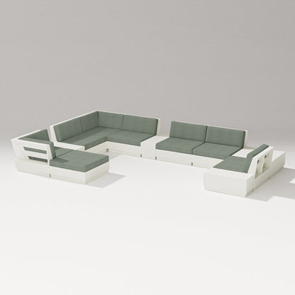 PW Designer Series Elevate 12-Piece Conversation Sectional Set in Vintage White / Cast Sage