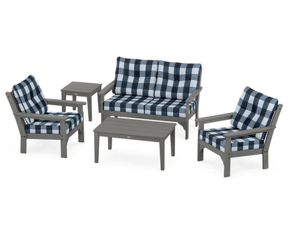 Vineyard 5 Piece Deep Seating Set - Slate Grey